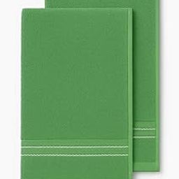 ZERAYA Cotton Hand Towels, 14x21 Inches, Pack of 2, Quick-Dry Absorbent for Bathroom (Green)-image-32