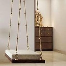 Jairi Enterprises 2 Seater Wooden Garden Swing/Playing Jhula (with Chain in 7 Ft & Seating Cushioned) 36x16-image-2