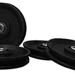 U UNIQUE Gym Machine 5-inch Nylon Bearing with Inbuilt Bush Pulley Wheel Cable Machine Attachments(Color:Black,Set of 2)-image-91