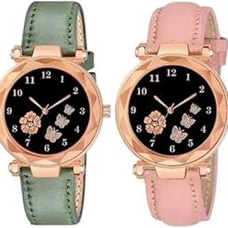 Rose Gold Round Dial with Latest Flower Butterfly dial Girls and Womens Analoge Watch-image-94