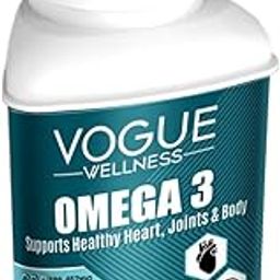 Vogue Wellness Omega 3 Fish Oil 600mg | High Strength EPA 462mg & DHA 308mg | Supports Heart, Brain, Joint & Eye Health | Premium Omega-3 Fatty Acid Supplement-image-1