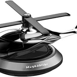 Megadallar Solar Powered Helicopter for Car Accessories for Dashboard with Aroma Diffuser for Car interior Dashboard Helicopter Solar Accessories (Silver)-25