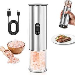 Enutogo Salt and Pepper Grinder, Electric Salt and Pepper Shakers with Adjustable Coarseness, Automatic Salt Mill Grinder, Rechargeable Salt Grinder Refillable, One-Hand Operation with LED Light (1)-image-25