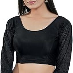 Women's Shimmer Non-Padded Stretchable 3/4 Sleeve Saree Blouse (A-19.N)-image-45
