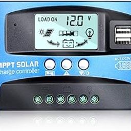 MPPT Solar Charge Controller 100A 12V/24V Auto Solar Panel Intelligent Regulator with Dual USB Port LCD Display for Lead Acid Batteries-5
