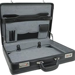 Expandable Leather Briefcase Hard Sided Attache Case With Dual Combination Locks Organizer Section Expanding File Pockets-image-60