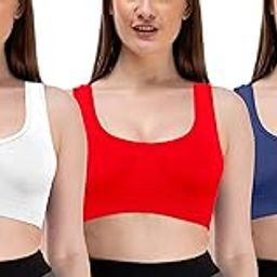 Women's Air Bra, Sports Bra, Stretchable Non-Padded Non-Wired Bra, Freesize (Size 28 to 34) (Pack of 3)-picture-47