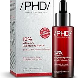 /PHD/ 10% Vitamin C Brightening Serum with 2% NAG, Tasmanian Pepper, Vitamin E, Ferulic Acid & CoQ10 | Fades Dark Spots, Evens Skin Tone | Fragrance-Free I All Skin Types | For Men & Women | 30ml-image-51