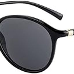 ted smith Men's Women's UV Protection Grey Lens Black With Gold Round Sunglasses-picture-7