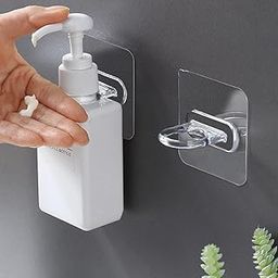 ARDALENA Shower Gel Bottle Rack Hook Adhesive Wall Mounted Shampoo Holder Hook Liquid Soap Shower Holder for Wall Bathroom Kitchen (Pack of 8)-image-97