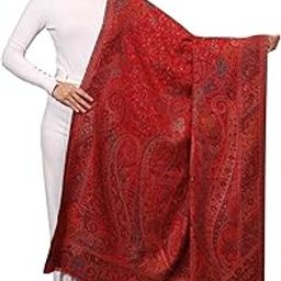 Women's Kani Shawl Paisley Royal Exquisite Patterns, Soft Polywool Material, Winter Woolen Shawl Wrap-22