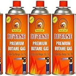 SHIPZEE 225G Refillable Butane Gas Canister - High-Performance Fuel for Lighters, Small Stoves, Flame Torches, Welding, Soldering, Food Baking, and Burners - Safety Release Device Included Pack of 7-0