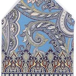 Men Blue Print Party Pocket Square-image-98