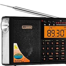 Shortwave Radio AIR/VHF/AM/FM/SW/Weather Bands Transistor with Bluetooth/TF Card/Flashlight,Key Backlight, Digital Record, Alarm Clock,Sleep Timer,Powered by AA Battery-9