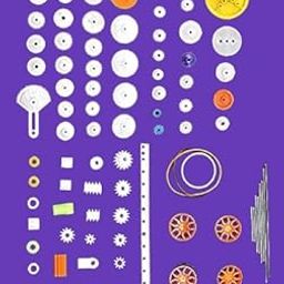 SP Electron 78 Pcs Plastic Gear Set Rack Pulley Belt Worm Single Double Gears DIY Car Robot for electronic and school projects-17