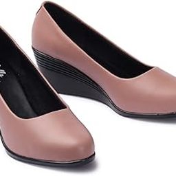 Casual | Synthetic Leather Latest Collection | Comfortable Stylish Solid Wedge Heel Slip-On Bellies & Ballerina for Womens & Girls, V-1-27