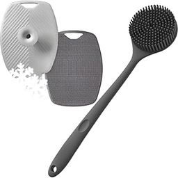 KEGII Silicone Back & Body Scrubber Set | Soft Exfoliating Bath Brush Combo for Shower & Bath | Double-Sided Back Scrubber + Face & Body Brush | BPA-Free, Quick-Dry, for Men & Women-picture-2