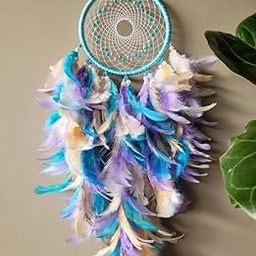 UVID Art and Craft Supplies Feather Dream Catcher (18 inch, Blue, Pink)-image-71
