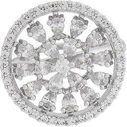 Fashion Jewellery White Rodium Plated Zircon Finger Ring - 410167-image-1