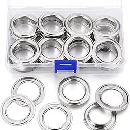 UNIQUELLA Pack 90 Sets Male - Female Pure Stainless Steel Grommets Kit Steel Eyelets with Steel Washers for Curtains Leather, Tarp, Canvas Silver 1.5 Inch Rust Free ( Note : Punching Tools Not Included )-image-44