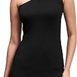 Womens One-Shoulder Black Sheath Dress | Sleek & Sophisticated | Calf-Length with A Modern Asymmetrical Neckline| Stylish-picture-21