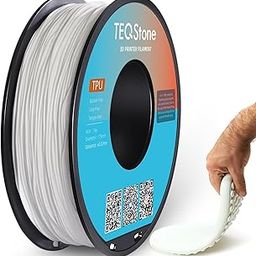 TEQStone TPU Filament 1.75mm White 1Kg Spool 95A Flexible Soft 3D Printer Filament Consistent Diameter +/-0.03mm in Vacuum Package-17