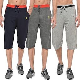 Cotton Blended Regular Fit Three Fourth Capri for Men(Pack of 3)-C9_MLG_NVY_ANT_0003-P-picture-52