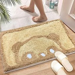 Luxe Home Bath Mat Canada Panda Super Soft Anti Skid Slip Water Soak Washable Door Mats for Home, Bathroom Mat, Floor Mat, Kitchen Mat for Floor (40x60 cm) Gold-image-86