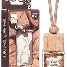 AIR ROMA Oud Arabia Car Perfume Hanging Pod 10ml | Natural Essential Premium Fragrance Oils in Glass Bottle with Wooden Diffuser Lid | Long Lasting Car Air Freshener Scent | Lasts Up to 45 Days-32