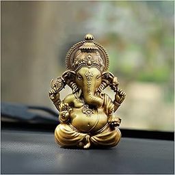 Ganesha Idol Vinayaka Statue Vinayagar Murti Pillayar Idol Ganesha Murti Ganpati Idol for Car Dashboard Home Office Décor, Resin, 5.3L x 4.6W x 8.9H Centimeters-image-49