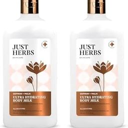 Just Herbs Saffron + Malai Nourishing Body Milk Moisturizer for Men & Women | Hydrating Body Lotion for Dull, Tired & Dry Skin | Suits All Skin Types - 300 ml (Pack of 2)-image-57