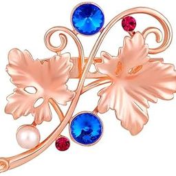 Rosegold Plated Floral Shaped Crystal Studded Saree Pin/Wedding Brooch for Women (BP1101137ZMul)-11