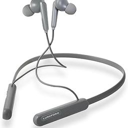 LUMIFORD XploriaHD XP25 in-Ear Bluetooth Neckband Earphones, IPX4 Water Resistant,Voice Assistant,Advanced BT v5.3,10mm Extra Bass Drivers,16 hrs Playback & Quick Type-C Charging (Gun Grey)-24
