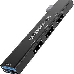 ZEBRONICS TA210U, 4 in 1 Type-C to USB Hub, USB 3.0, 4 USB Ports, Speeds Upto 5 Gbps, Metal Body, for Mac | Laptops-3