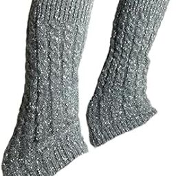 THE STYLE SUTRA Ice Skating Leg Warmers High Footless for Women Over The Boot Workout Grey-46