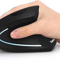 Ergonomic Mouse; Lekvey Vertical Wireless Mouse - Rechargeable 2.4GHz Optical Vertical Mice : 3 Adjustable DPI 800/1200/1600 Levels 6 Buttons; for Laptop; PC; Computer; Desktop; Black-(TD-599KM-05)-image-9