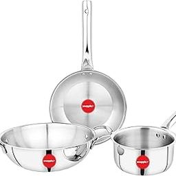 Snapple Triply Stainless Steel Cookware Set, 2.5L Kadai, 1.25L Fry Pan, 1.5L Sauce Pan, Heavy Guage-image-19