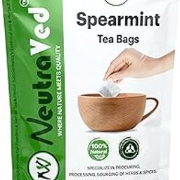 NeutraVed Spearmint Tea - 40 Tea Bags | Spearmint Tea May Beneficial for PCOS | May Help Acne & Facial Hair | Reusable Zipper Pouch | Pack of 1-picture-12