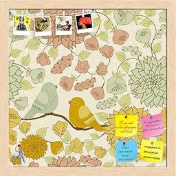 ArtzFolio Beautiful Morning | Bulletin Board Notice Pin Board | Vision Soft Board Combo with Thumb Push Pins & Sticky Notes | Natural Brown Frame | 12 x 12 inch (30 x 30 cms)-21