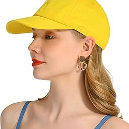 Tomorrow Cotton Baseball Cap for Women - Adjustable, Breathable, and Sun-Protective -Yellow Color-image-74