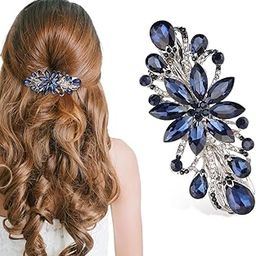 PALAY Hair Clips For Women Floral Rhinestone Center Clips For Hair For Women Stylish Spring Hair Barrette Back Clips For Hair Mother's Day Gift,Multi-14