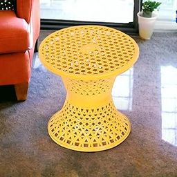 Fun Homes - Plastic Seating Stool - Stool Chair - Damroo Stool - Stools for Home, Living Room, Balcony, Garden & Kitchen - Dressing Table Stool - Small Stool for Sitting for Adults & Kids - Yellow-image-83