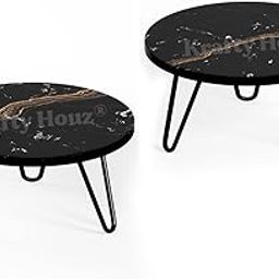 Krafty Houz Metal Wooden Plant Stand Set of 2 – Indoor Outdoor Pot Stand for Balcony, Living Room, Patio, Garden – Rustproof Flower Pot Stand, Gamla Holder for Home Décor (Black Marble Finish)-image-59