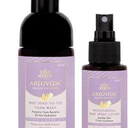 AreoVeda Baby Wash & Lotion Combo With Pentavitin & Canadian Willowherb I 24 Hrs Hydration | Soothes Baby Acne I Safe For Babies From Day 1 I Lab Tested, ECOCERT Certified, EWG Verified-image-30