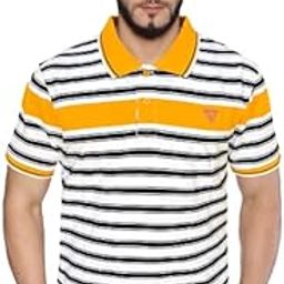 Men Cotton Striped Polo Neck Regular Fit Tshirt-image-16