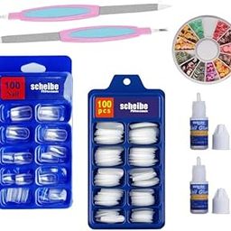 100 pcs Transparent Nails, 100 pcs White Nails, 2 pcs Nail Glue, 1 pc Nail Art Wheel and 2 pcs Nail Filer Combo-picture-16
