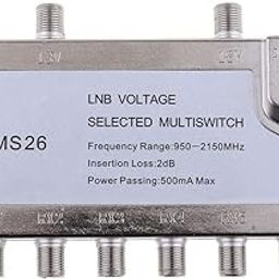 Multi Switch LNB Satellite FTA 6 Outputs Combiner LNBF Dish JS-MS26(Silver)-25