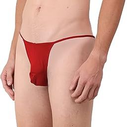 A0014 Men's Sexy Solid G-String Thong Bikini T-String Sexy Lingerie Panties Briefs-image-1