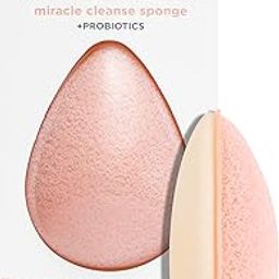 Real Techniques Sponge +, Skin Care Facial Cleanser Tool with Probiotics, Exfoliate and Clean Pores, Miracle Cleansing Sponge-image-32