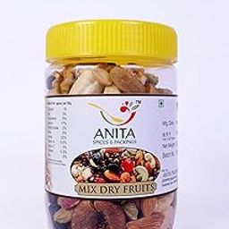 ANITA SPICES & PACKINGS Healthy Nutmix 250g, Dried Almonds, Black Raisins, Cashewnuts, Cranberries, Green Raisins, Walnut Kernels & Many More (250g, Pack of 1)-image-44